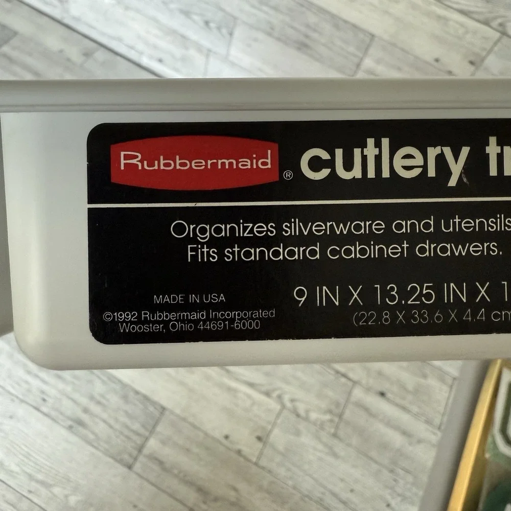 Vintage Rubbermaid 2921 Silverware Tray Utensil Drawer Organizer White‎